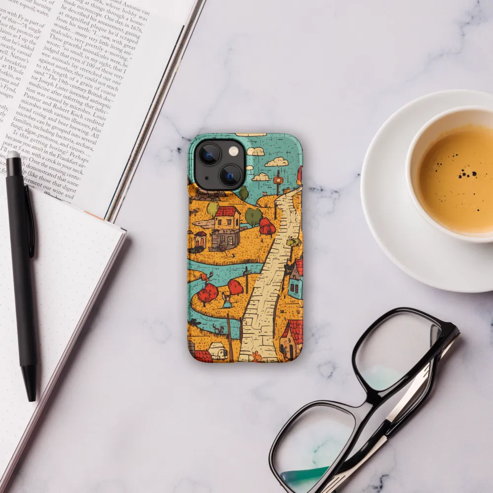 Whimsical Village Landscape | Phone Case |  13 Mini | Snap Case | Matte