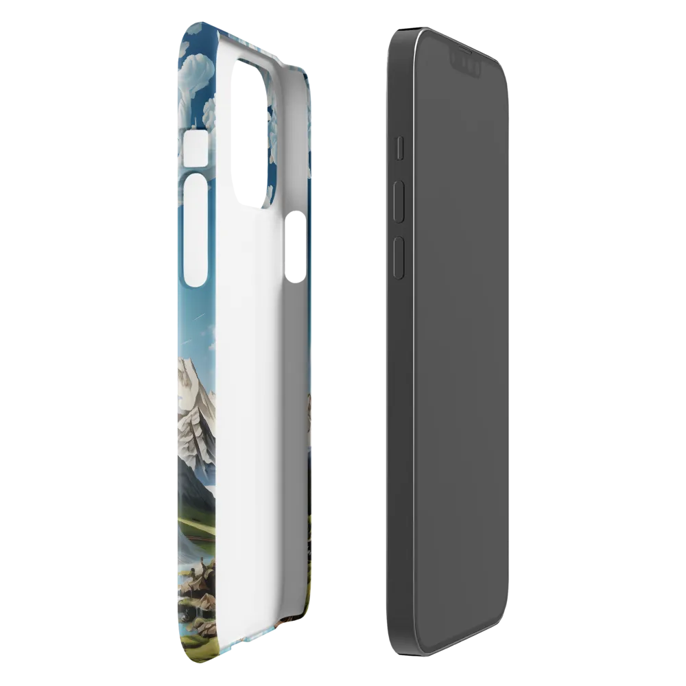 Majestic Cascade: A Mountain Masterpiece | Phone Case |  13 Pro Max | Snap Case | Glossy