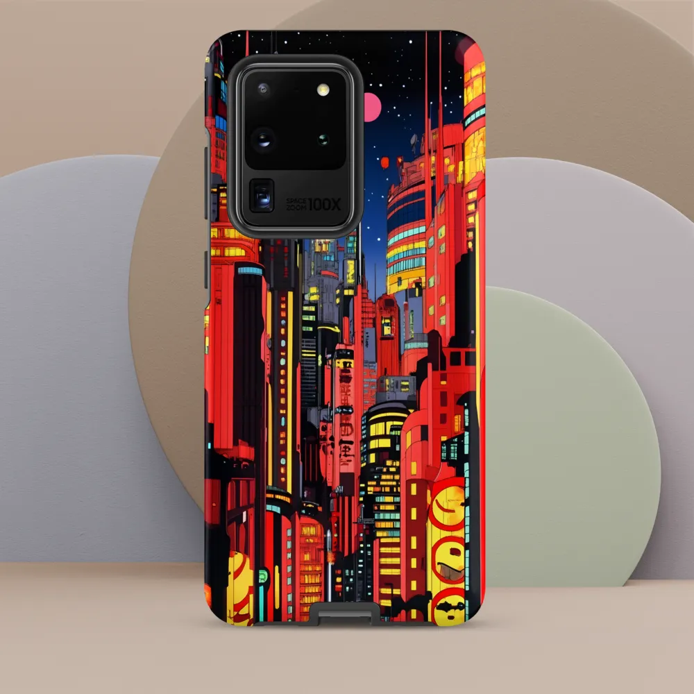 Neon Dreams: A Cyberpunk Cityscape | Phone Case |  S20 Ultra | Tough Case | Matte
