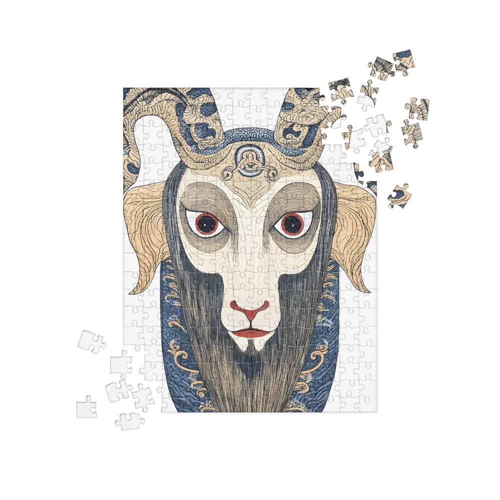 Ethereal Gaze of the Ram | Jigsaw Puzzle | 252/520 pieces