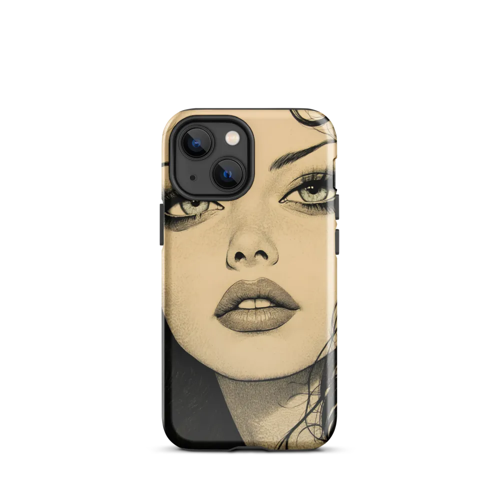 Enigmatic Gaze | Phone Case |  13 mini | Tough Case | Glossy