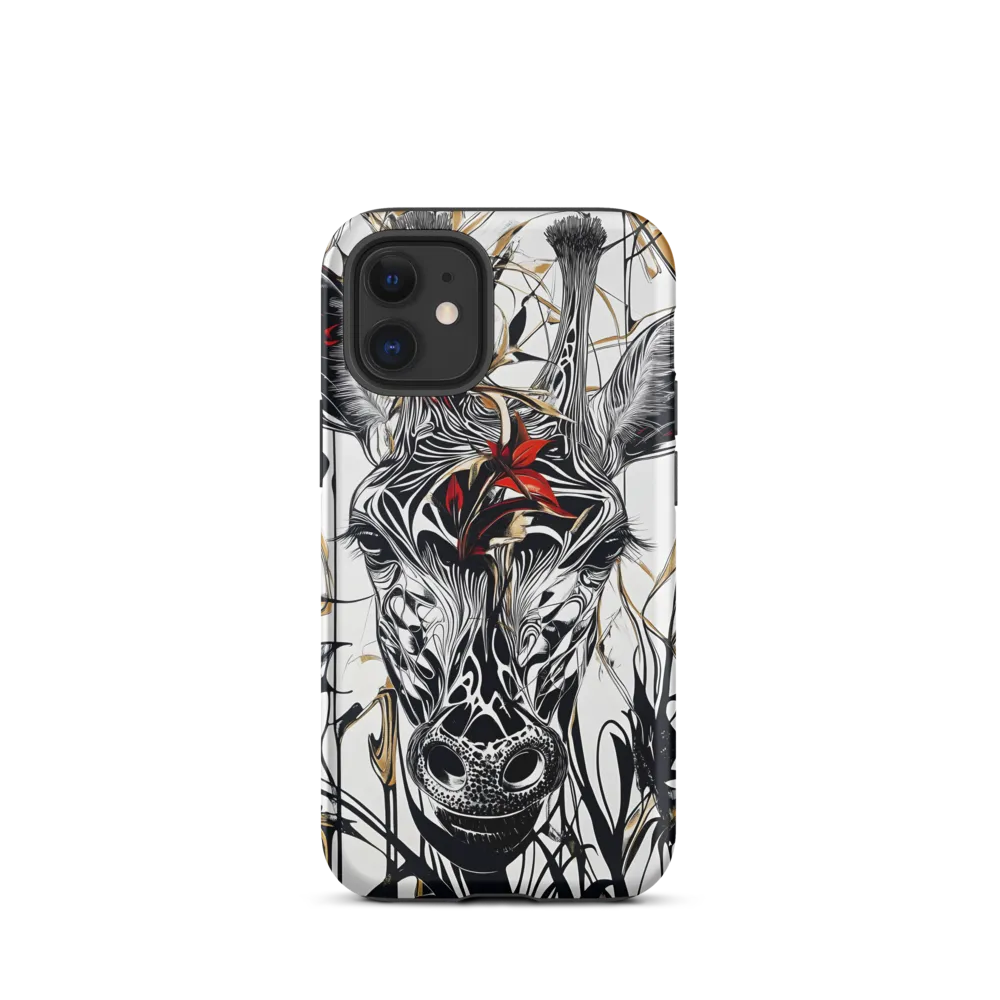 Floral Elegance: The Giraffe's Portrait
