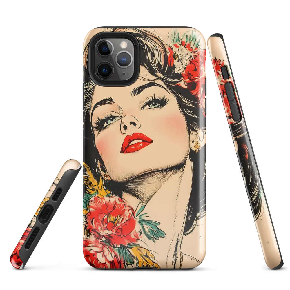 Radiance in Red: A Portrait of Elegance | Phone Case |  11 Pro Max | Tough Case | Glossy