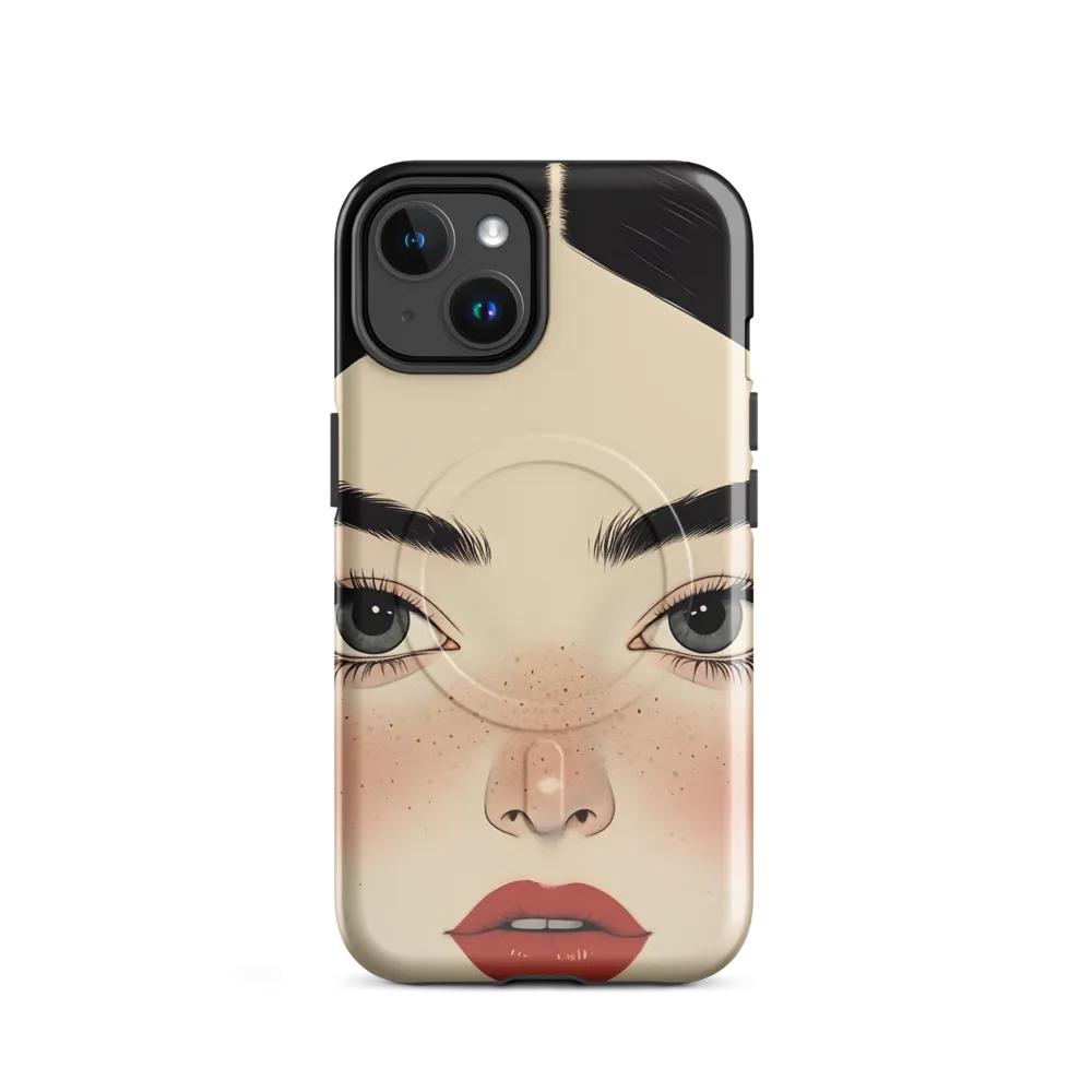 Serenity Captured: A Modern Portrait | Phone Case |  14 | MagSafe® Tough Case | Glossy