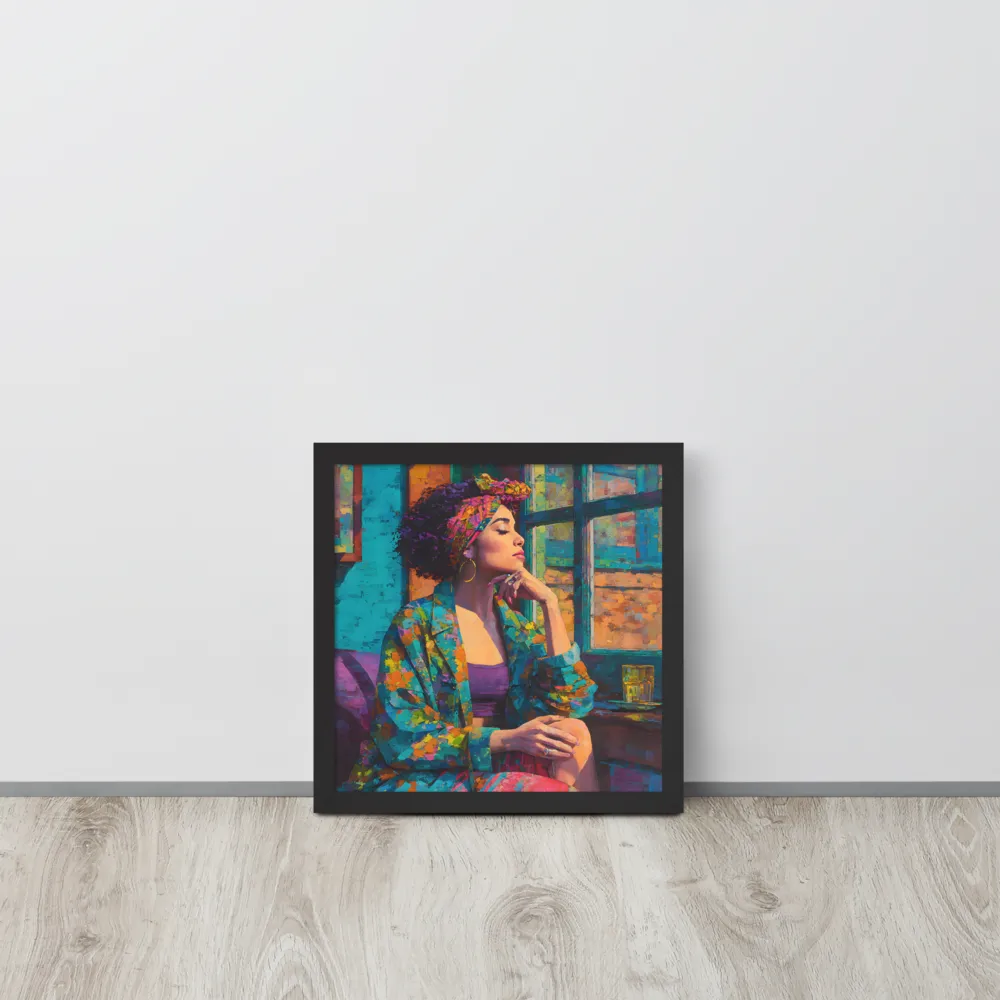 Window Reverie 
 Poster with Black Frame | 12″x 12″