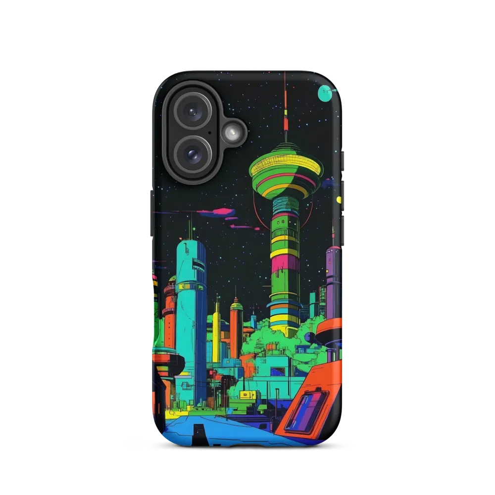 Neon Dreams: A Futuristic Cityscape | Phone Case