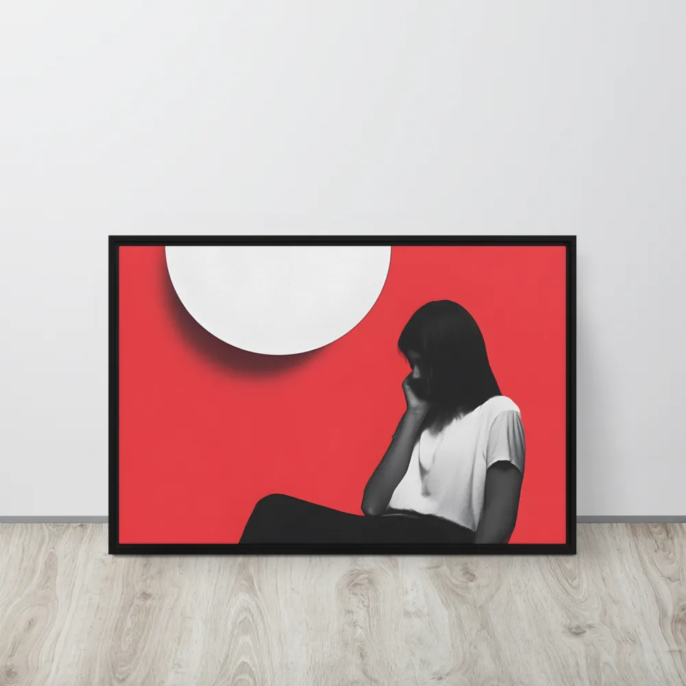 Contemplation in Red | Canvas with Black Frame | 20″×30″