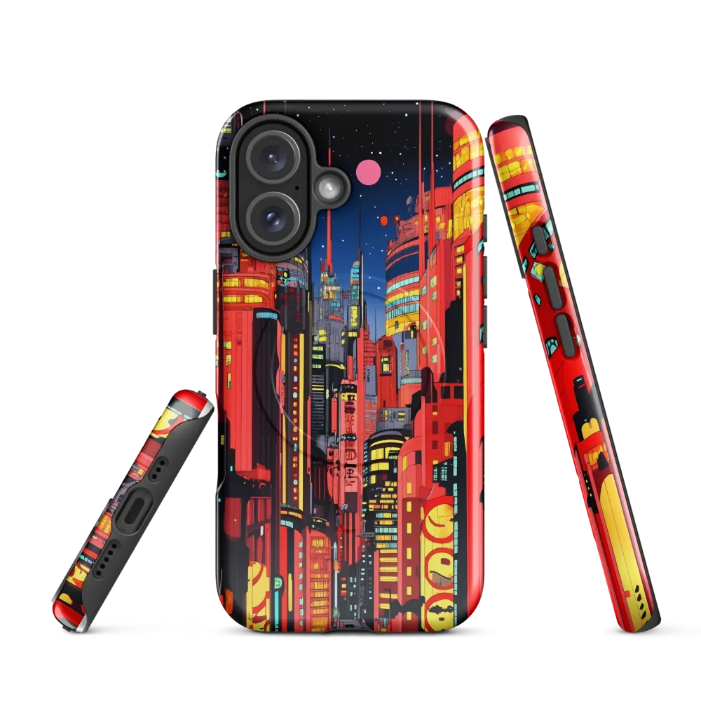 Neon Dreams: A Cyberpunk Cityscape | Phone Case |  16 | MagSafe® Tough Case | Glossy