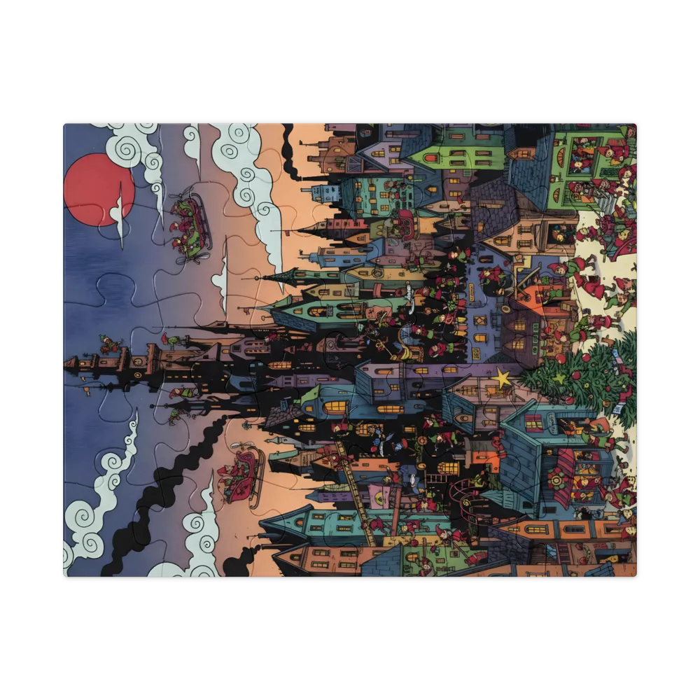 Elf Village at Dusk 
 Jigsaw Puzzle in Tin Box