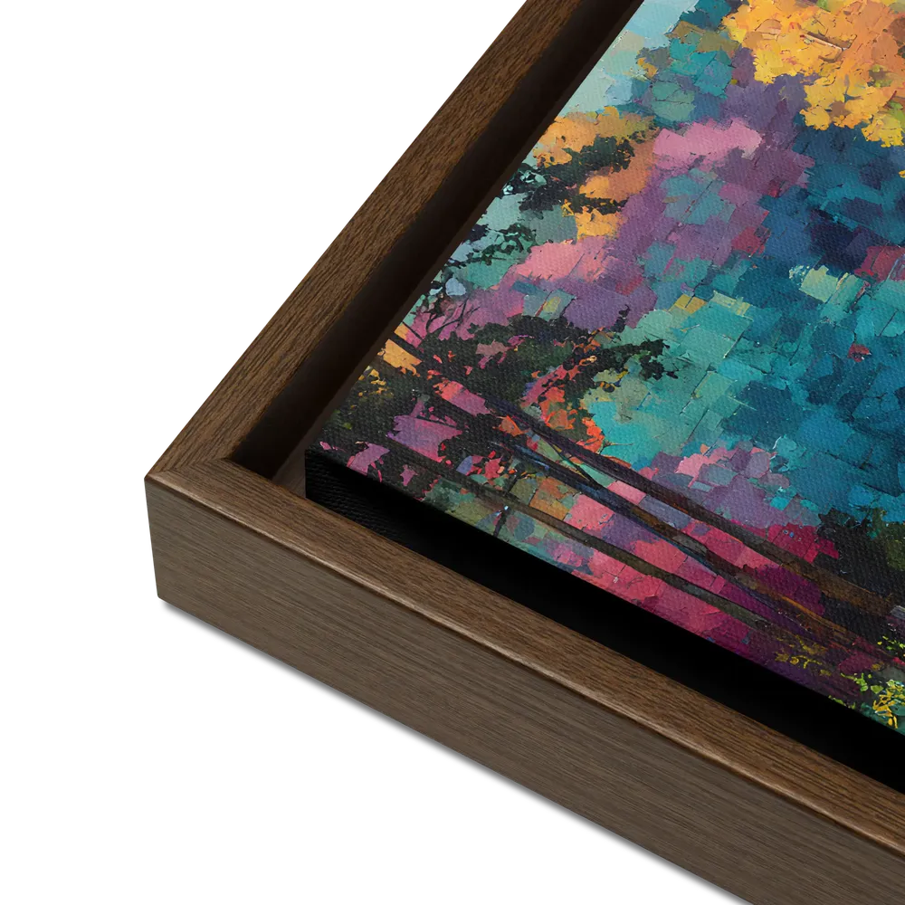 Reflections in Color 
 Canvas with Brown Frame | 16″x 16″