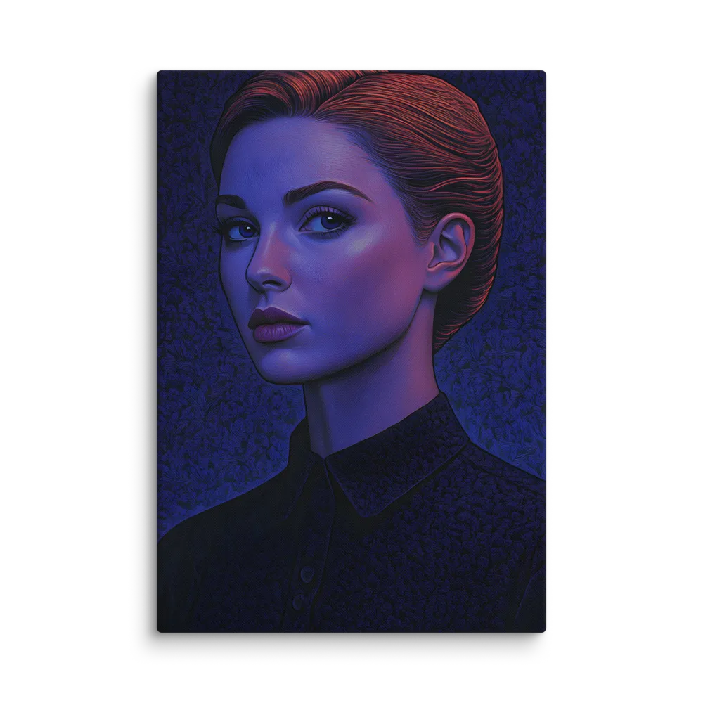 Ethereal Portrait in Blue and Red | Canvas | 18″×26″