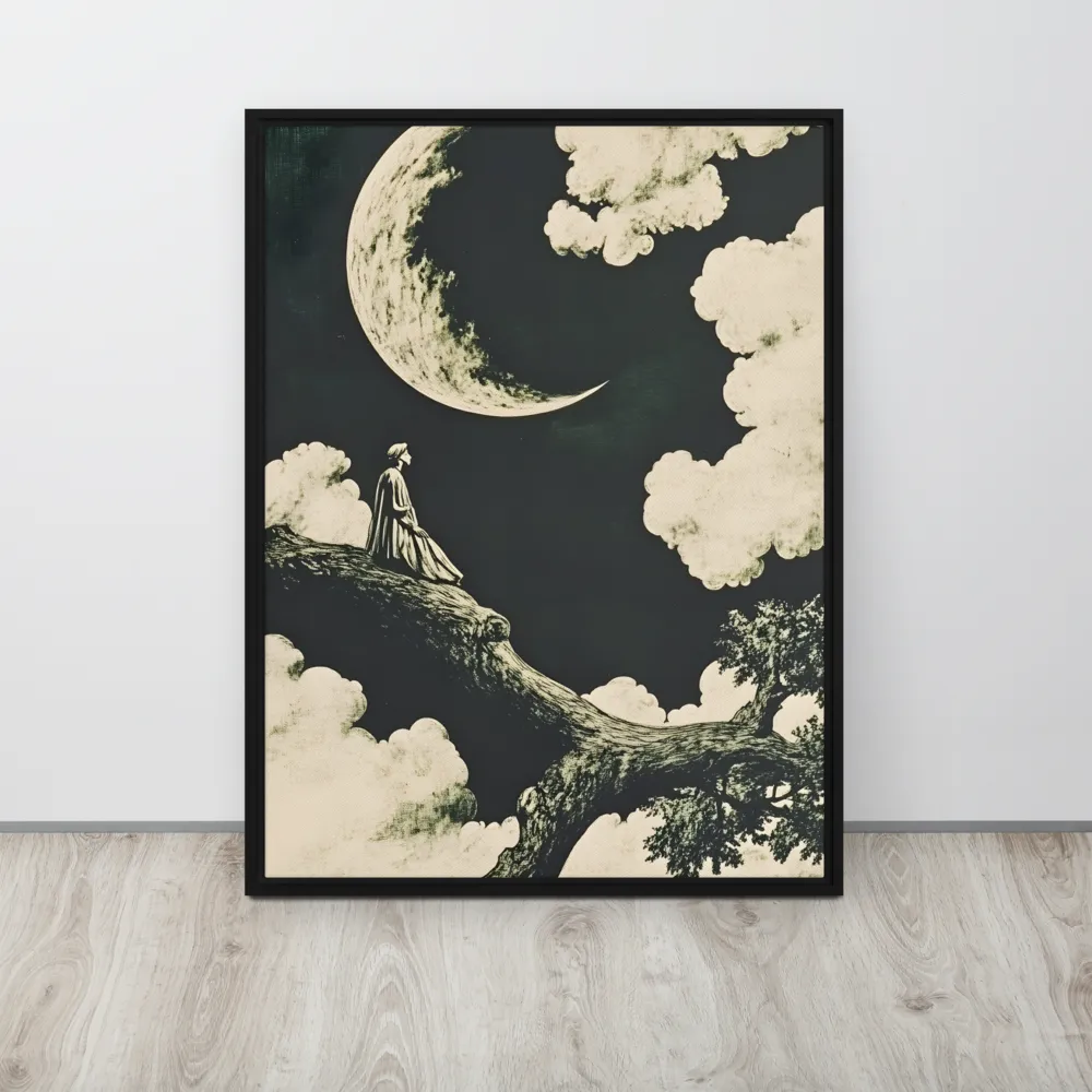 Whispers of the Moon | Canvas with Black Frame | 24″×32″