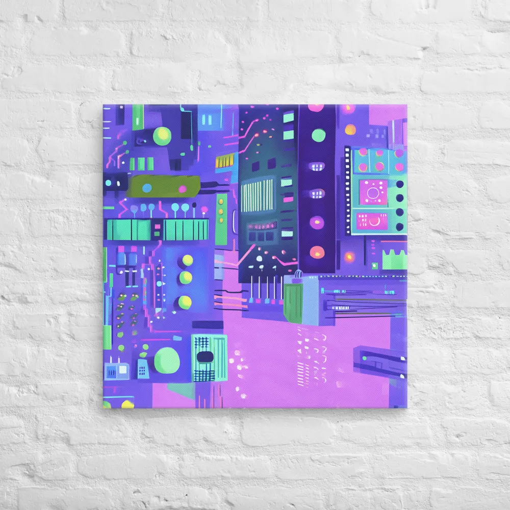 Futuristic Cityscape: A Digital Dream | Canvas | 28″×28″