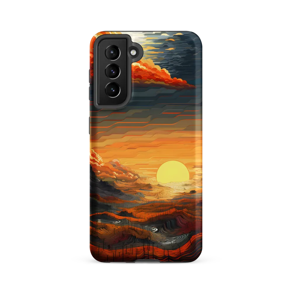 Ethereal Sunset: A Serene Landscape in Flowing Forms | Phone Case |  S21 FE | Tough Case | Matte