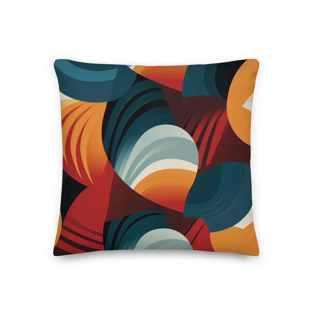 Dynamic Abstractions: A Dance of Forms and Colors | Pillow | 18″×18″