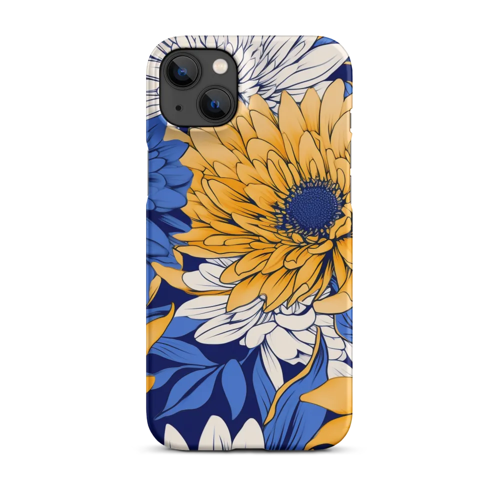Floral Harmony in Blue and Yellow