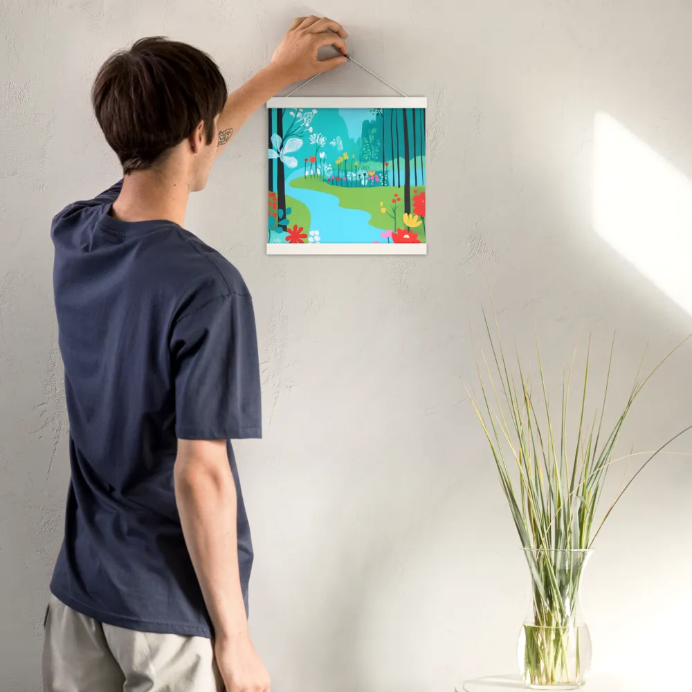 Whispers of Spring: A Colorful Retreat | Poster With White Wood Hanger | 12″×12″