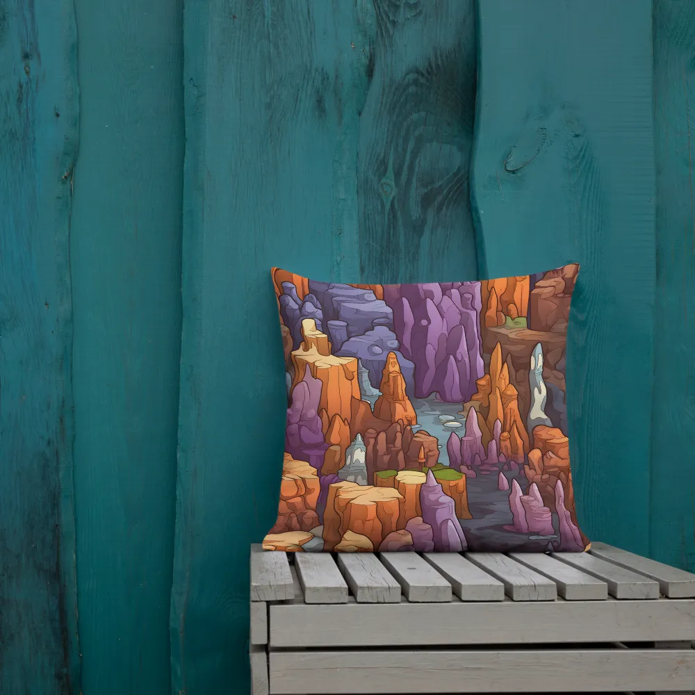 Vibrant Rockscape: A Digital Odyssey | Pillow | 18″×18″