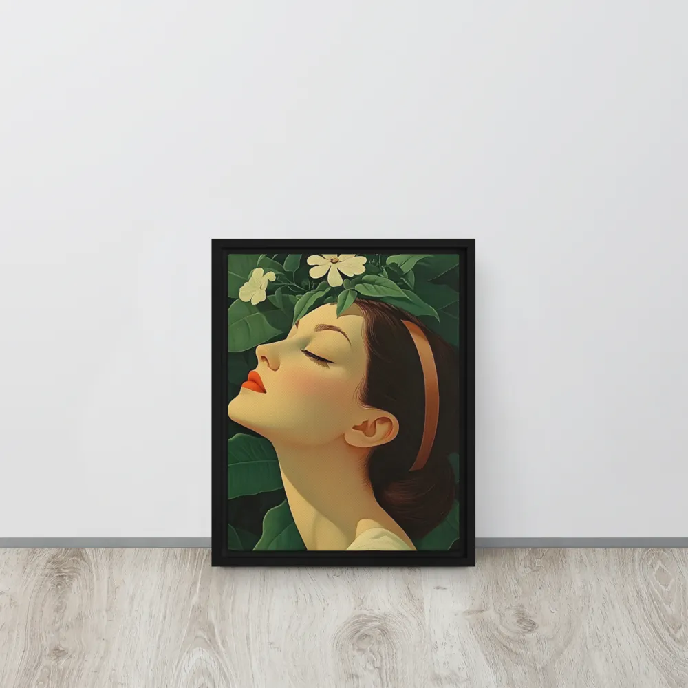 Serenity in Bloom | Canvas with Black Frame | 11″×14″