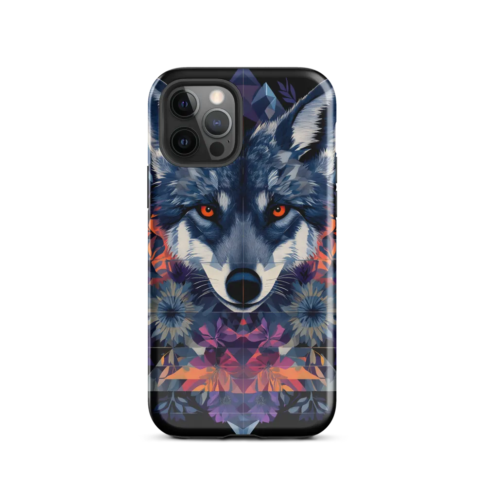 Mystical Wolf Amidst Floral Geometry