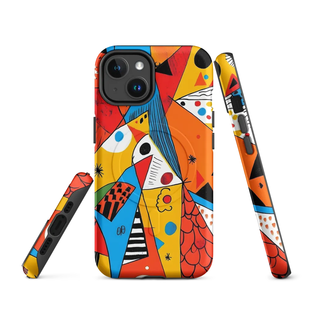 Geometric Playground: A Colorful Journey Through Abstract Landscapes | Phone Case |  14 | MagSafe® Tough Case | Matte
