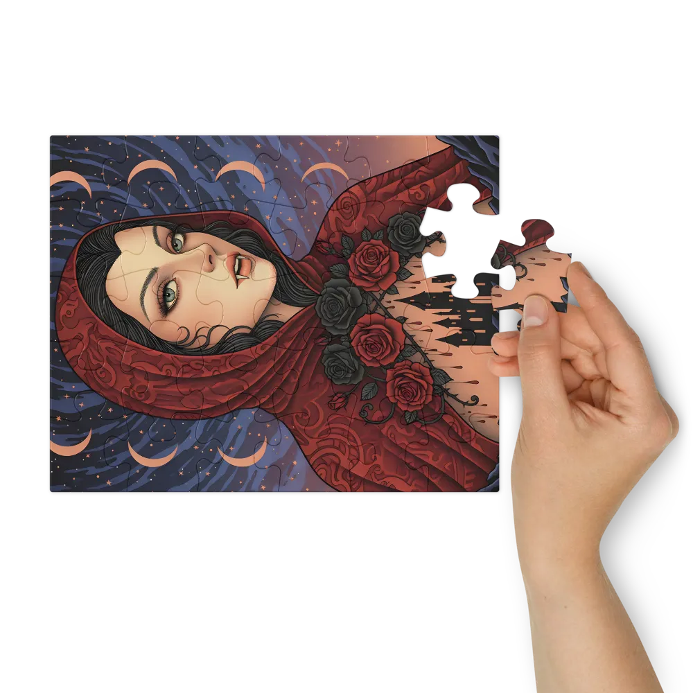 Crimson Hood Vampire 
 Jigsaw Puzzle in Tin Box
