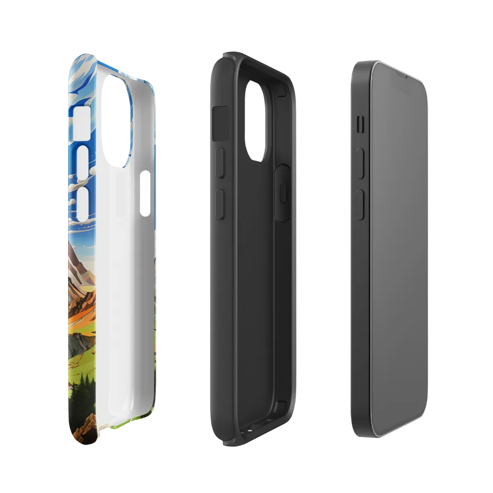 Geometric Symphony of Nature | Phone Case |  13 mini | Tough Case | Glossy