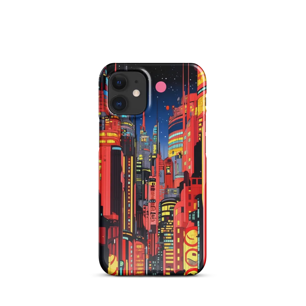 Neon Dreams: A Cyberpunk Cityscape | Phone Case |  12 Mini | Snap Case | Glossy