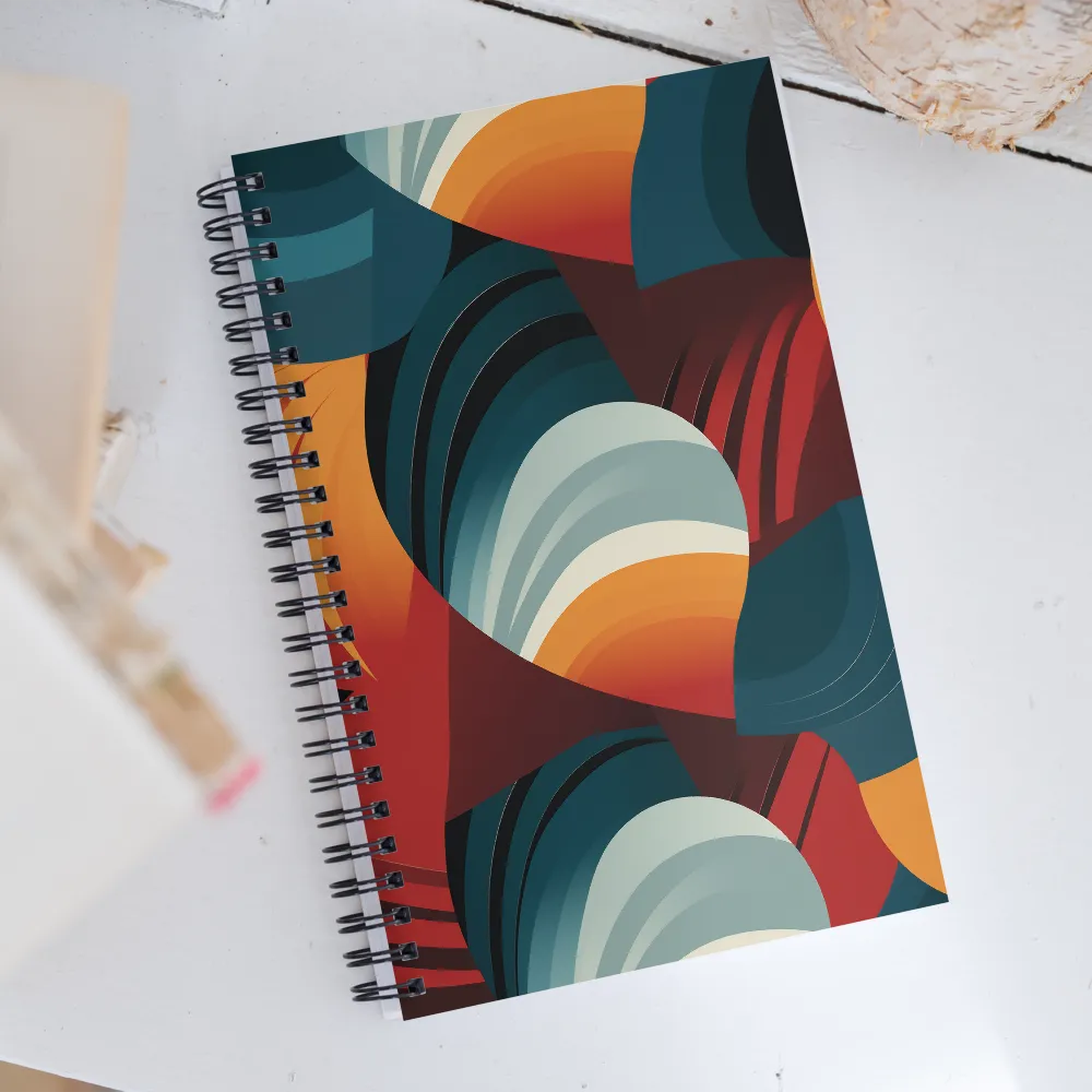 Dynamic Abstractions: A Dance of Forms and Colors | Spiral Notebook