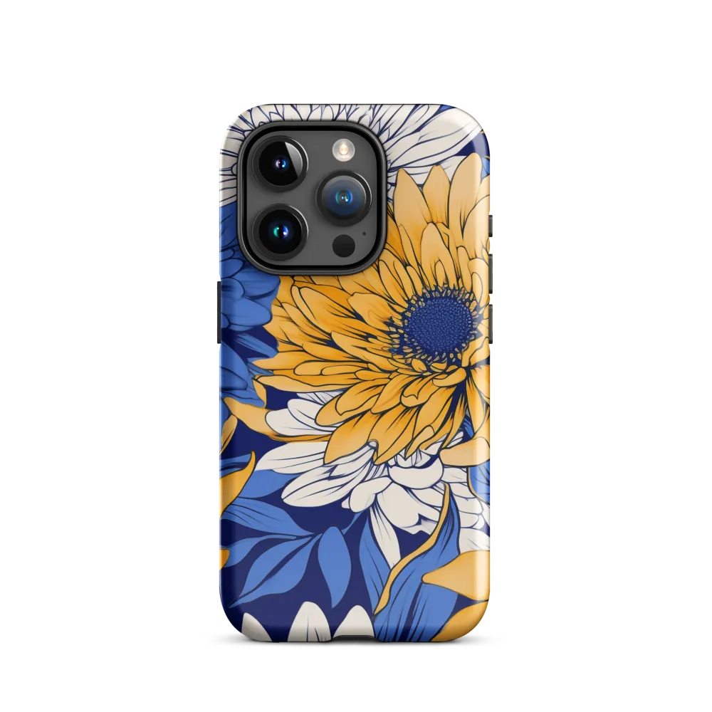 Floral Harmony in Blue and Yellow