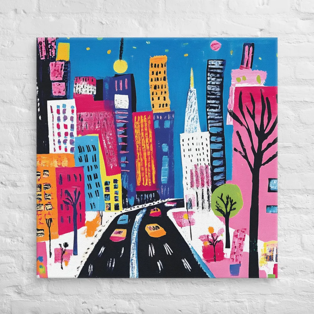 City Dreams in Vibrant Hues | Canvas | 36″×36″