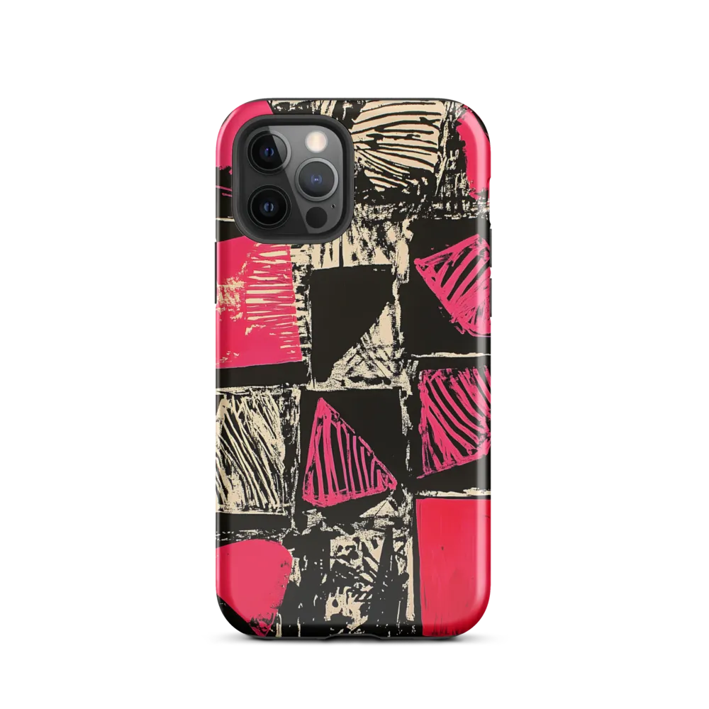 Geometric Symphony in Pink and Black