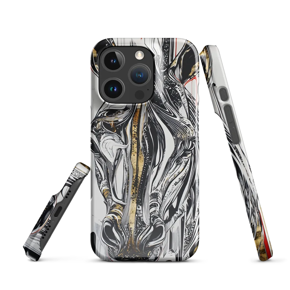 Ethereal Majesty: The Abstract Zebra | Phone Case |  16 Pro | Snap Case | Glossy