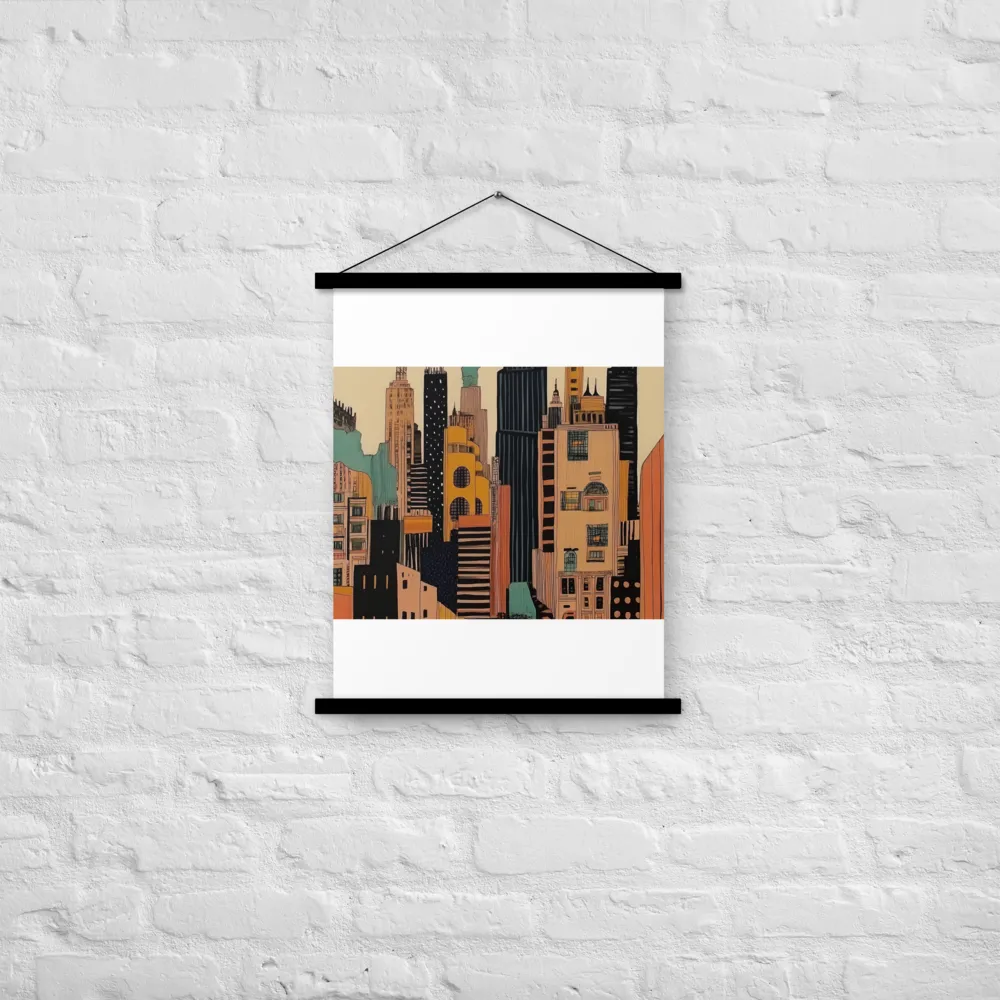 Urban Symphony in Ink | Poster With Black Wood Hanger | 18″×24″