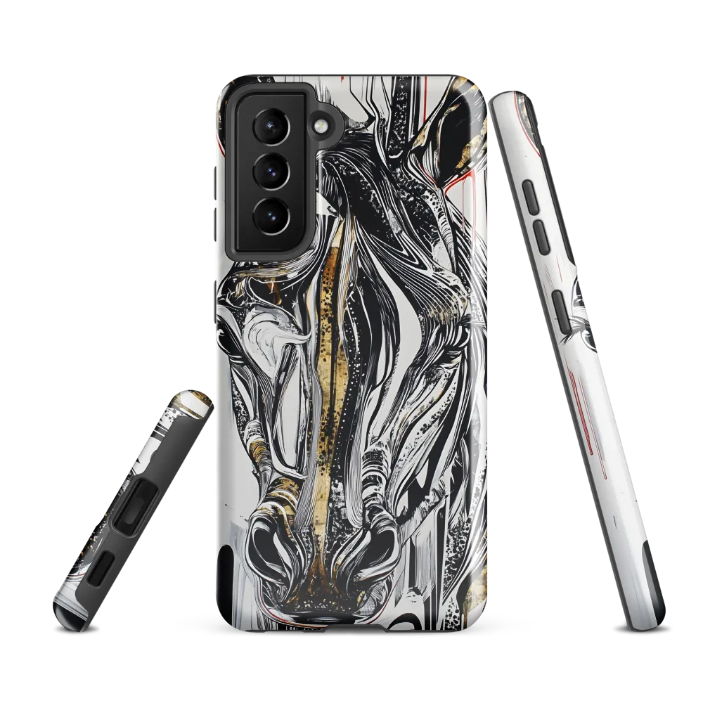 Ethereal Majesty: The Abstract Zebra | Phone Case |  S21 FE | Tough Case | Glossy