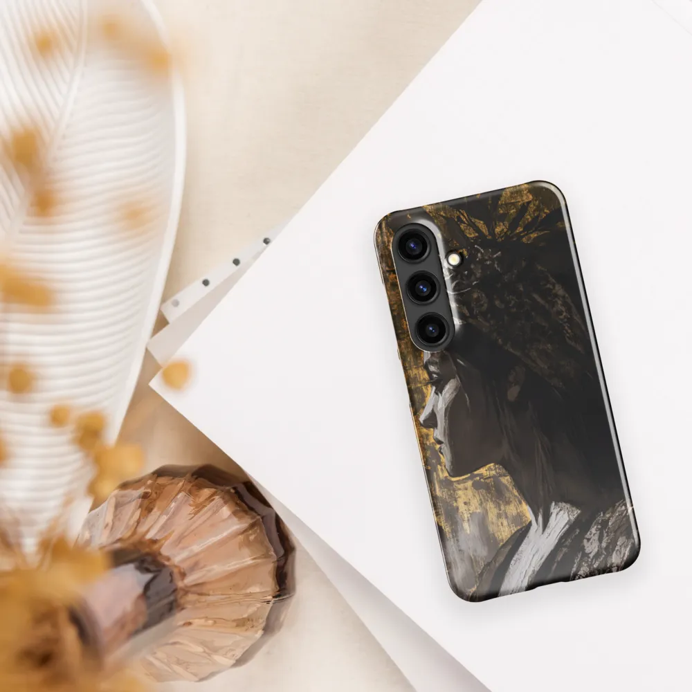 Golden Elegance: A Modern Profile Portrait