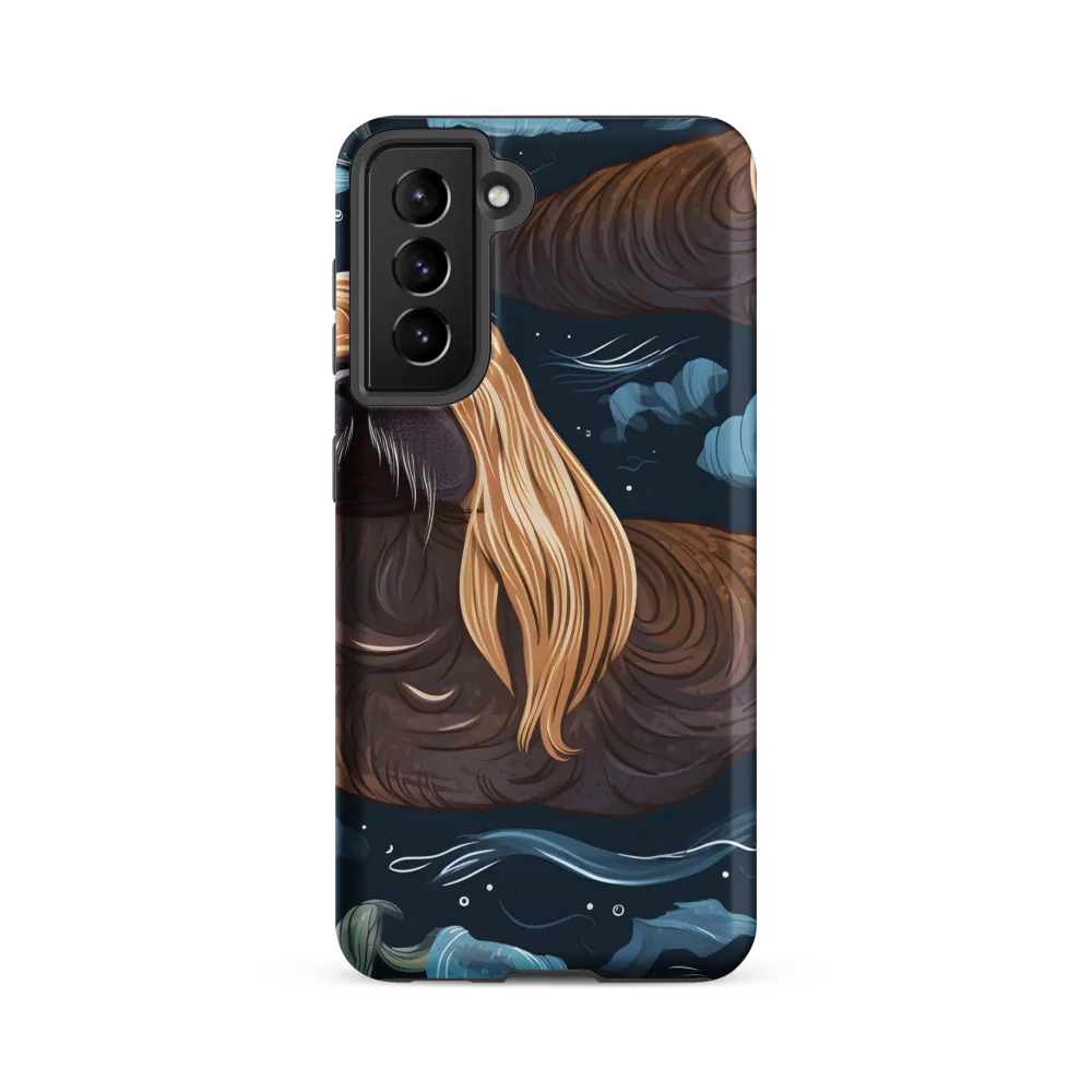 Whimsical Walruses in Deep Blue