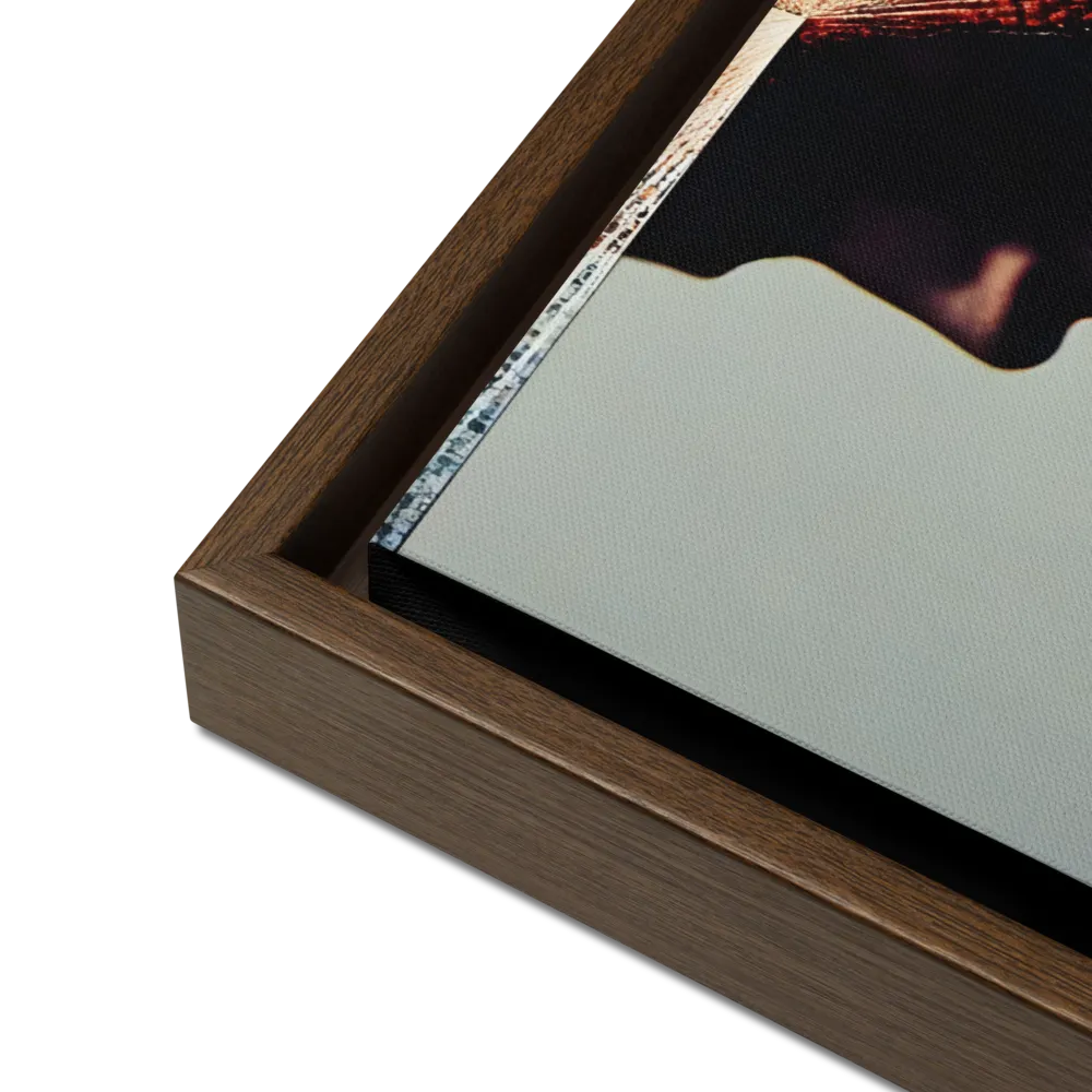 Radiant Reflection: An Abstract Journey of Thought | Canvas with Brown Frame | 18″×24″