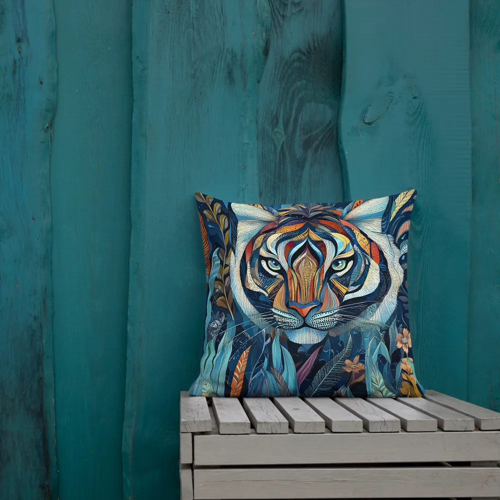 Ornamental Tiger in Teal and Orange