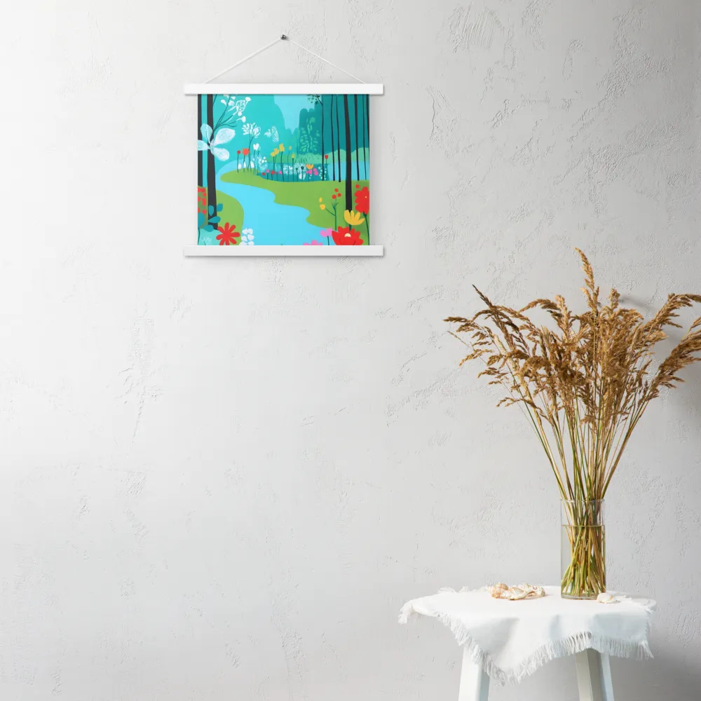 Whispers of Spring: A Colorful Retreat | Poster With White Wood Hanger | 14″×14″