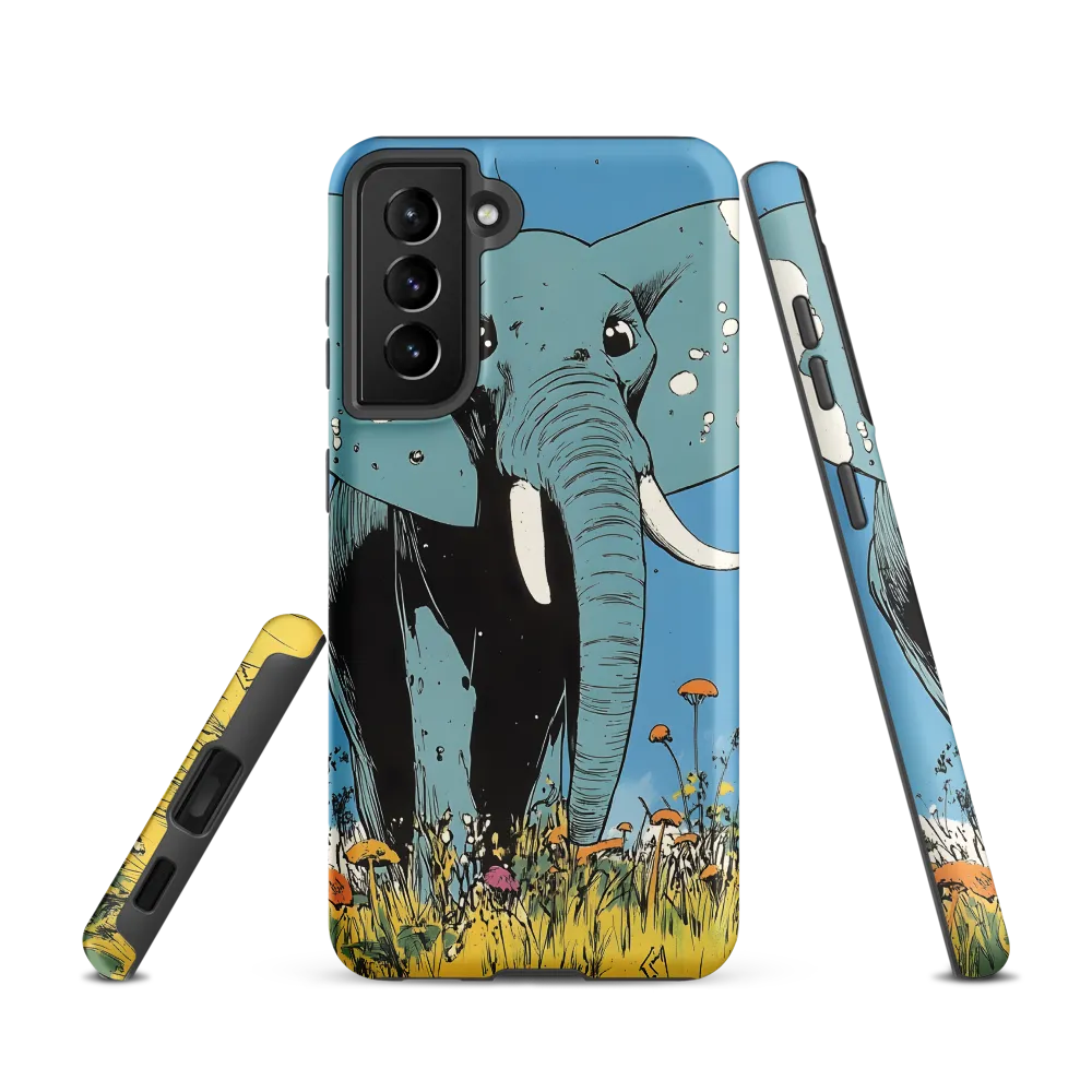 Whimsical Blue Elephant in Bloom