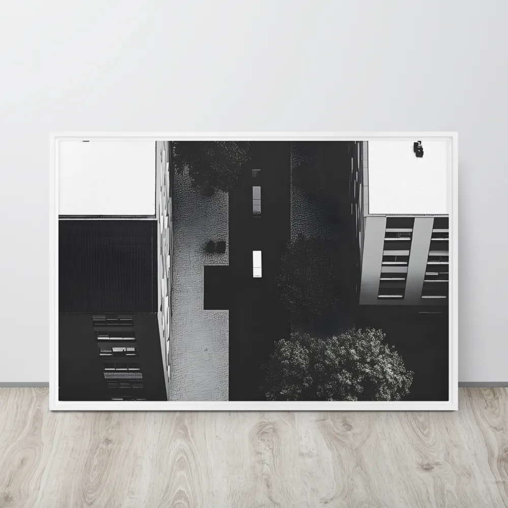 Urban Serenity from Above | Canvas with White Frame | 24″×36″