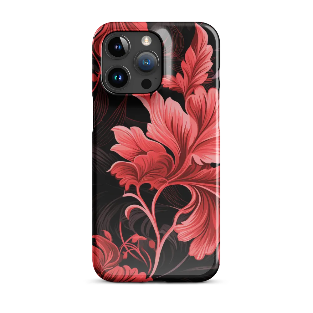 Tropical Elegance in Red | Phone Case |  15 Pro Max | Snap Case | Glossy