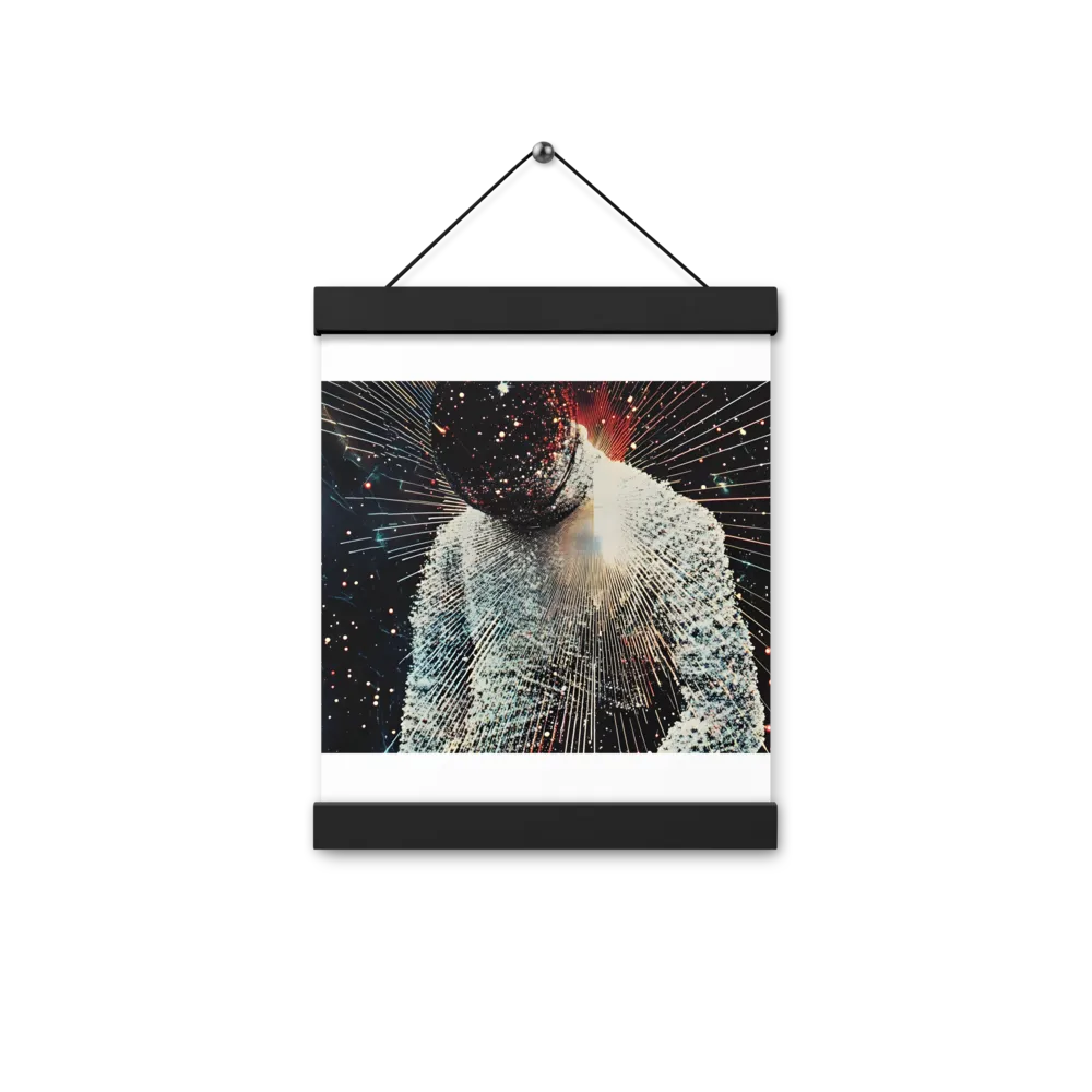 Ethereal Astronaut: A Journey Through the Cosmos | Poster With Black Wood Hanger | 8″×10″