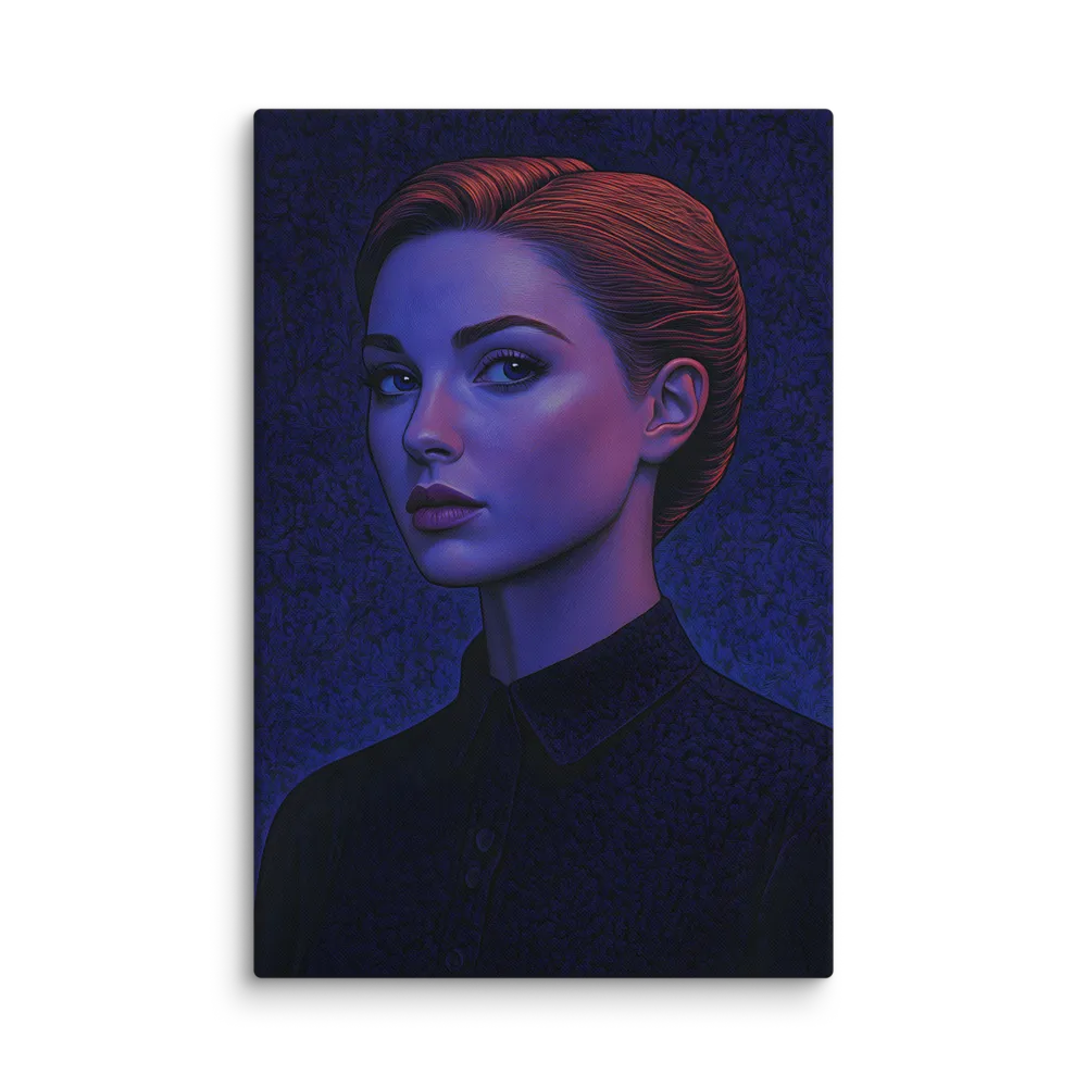 Ethereal Portrait in Blue and Red | Canvas | 32″×48″