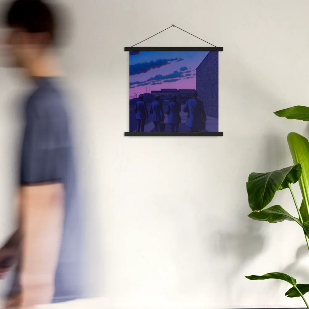 The Twilight Stroll | Poster With Black Wood Hanger | 18″×18″