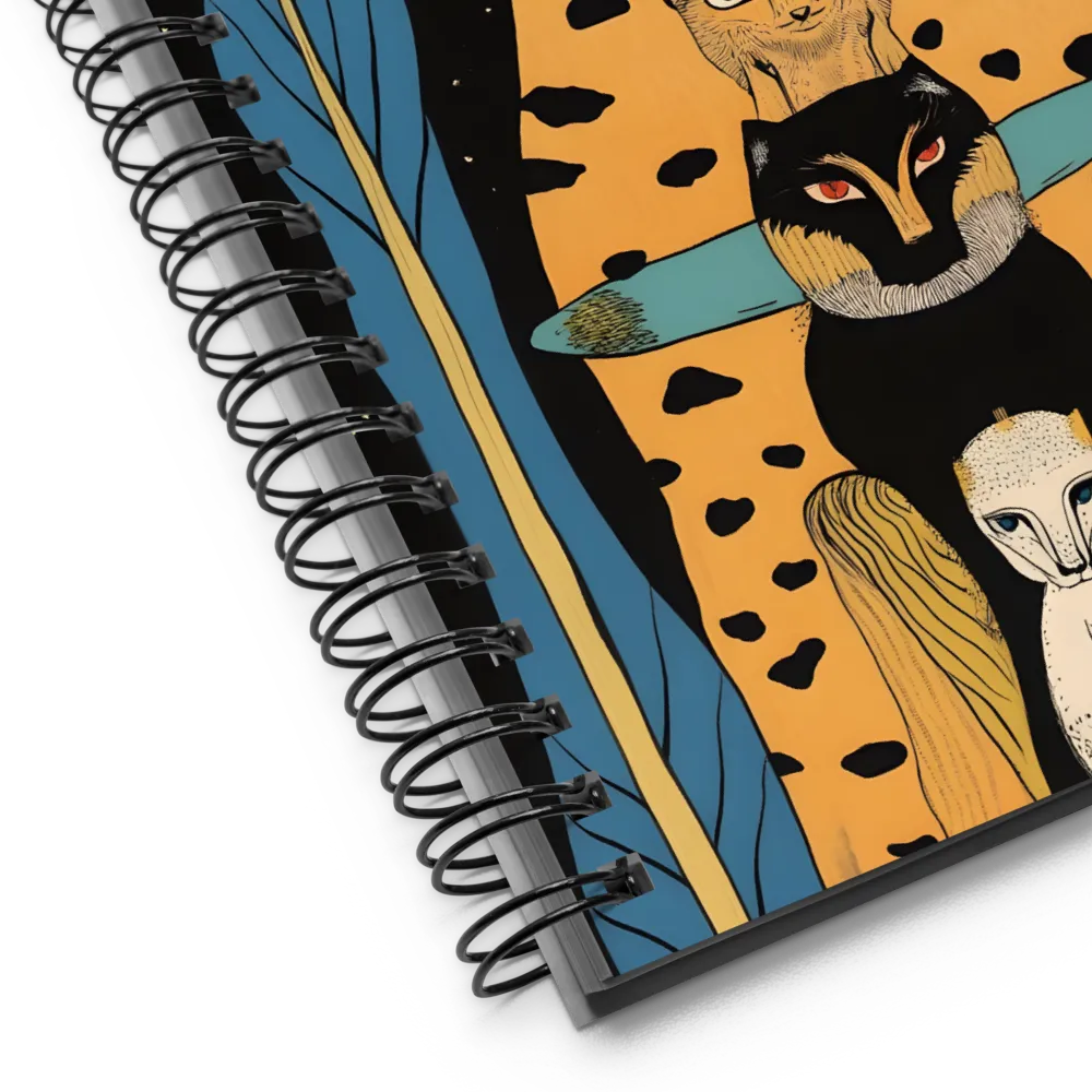 Cosmic Symphony of Felines | Spiral Notebook