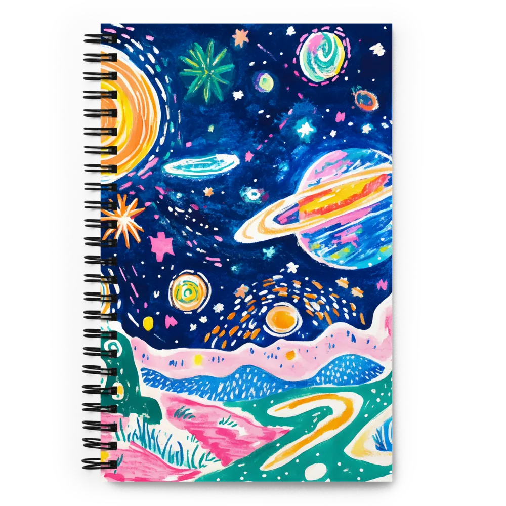 Whimsical Cosmic Landscape | Spiral Notebook