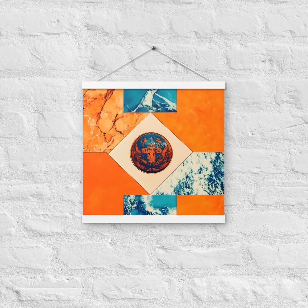 Harmonious Encounters: Abstract Geometry | Poster With White Wood Hanger | 16″×16″