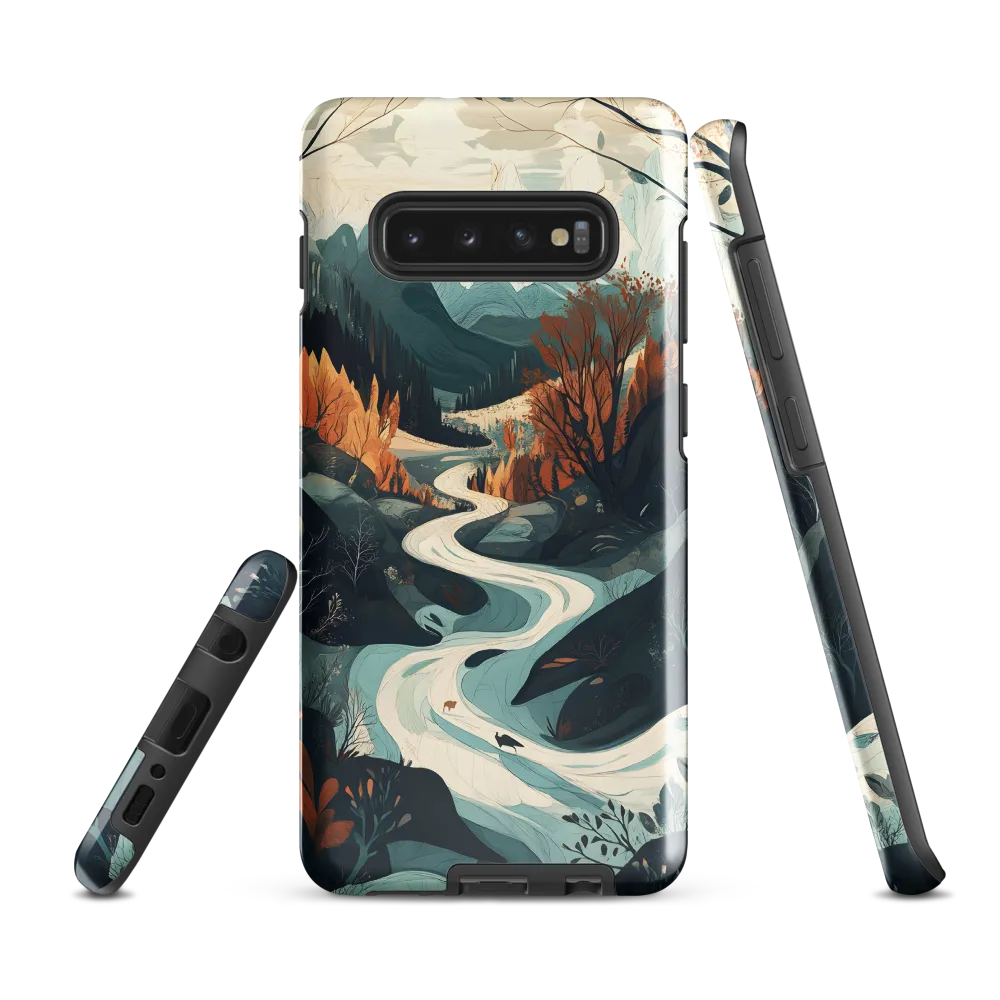 Winding Serenity: A Digital Landscape | Phone Case |  S10 Plus | Tough Case | Glossy